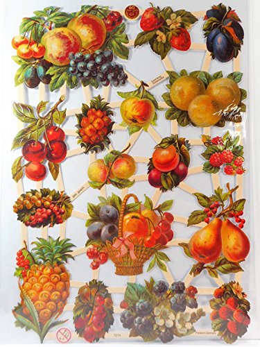 Glanzbilder Obst Trauben EF 7274 Oblaten Posiebilder Scrapbook Deko GWI 322 von Glanzbilder