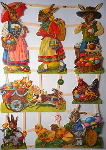 Glanzbilder Ostern Hase Osterhase EF 7389 Oblate Posiebilder Scrapbook Deko GWI 405 von Glanzbilder