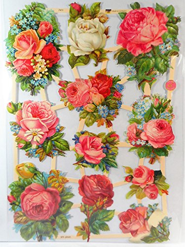 Glanzbilder Rose Blume EF 7411 Oblaten Posiebilder Scrapbook Deko GWI 303 von Glanzbilder