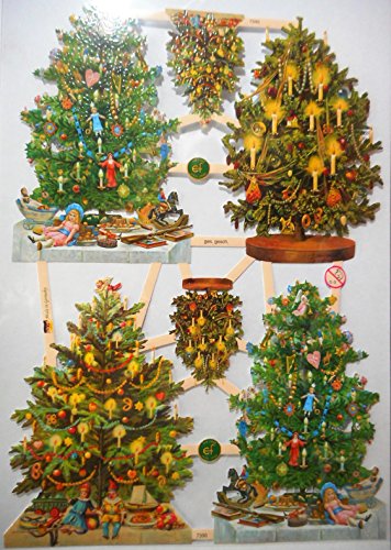 Glanzbilder Tannenbaum Weihnachten EF 7390 Oblate Posiebilder Scrapbook Deko GWI 528 von Glanzbilder