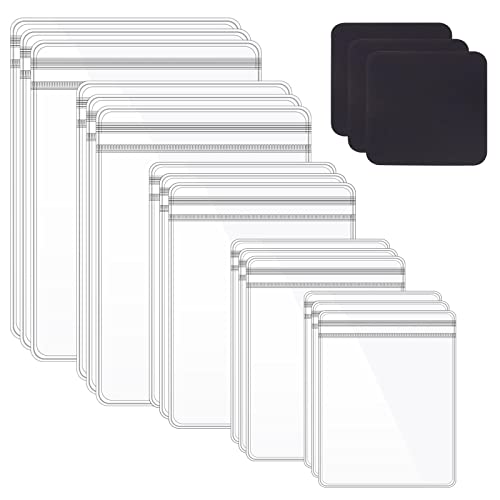 Glarks 160 Stück 5 Größen PVC Selbstklebende Schmuckbeutel Kunststoff Reißverschluss Tasche Transparent Aufbewahrungsbeutel Schmuckverpackung Beutel mit 30 Stück AntiAnlaufTabs Set für Schmuck von Glarks