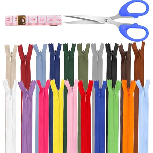 Glarks 22pcs 30cm Nylon unsichtbare Reißverschlüsse, 20-Farben Nylon unsichtbarer Reißverschluss Bulk, unsichtbare Nylon Coil Reißverschlüsse mit Werkzeugen für das Nähen Handwerk Glarks 22pcs 30cm Nylon unsichtbare Reißverschlüsse, 20-Farben Nylon unsichtbarer Reißverschluss Bulk, unsichtbare Nylon Coil Reißverschlüsse mit Werkzeugen für das Nähen Handwerk von Glarks