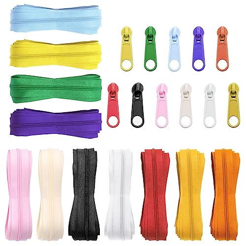 Glarks 33 Yards 11 Colors New Zippers #3 Nylon Coil Reißverschlüsse mit 110 Stück Reißverschlussschieber für DIY Schneider Nähen Handwerk Zubehör Glarks 33 Yards 11 Colors New Zippers #3 Nylon Coil Reißverschlüsse mit 110 Stück Reißverschlussschieber für DIY Schneider Nähen Handwerk Zubehör von Glarks