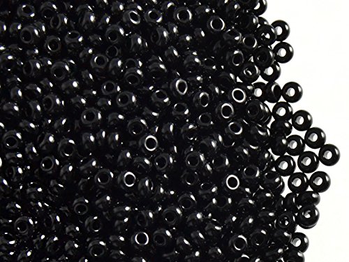 20gr (ca. 840 stk) Tschechische Glas Rocailles Preciosa, GrцЯe 8/0 (2,8mm - 3,2mm), Rundloch, Farbe: Jet Black von SCARA BEADS GET INSPIRED