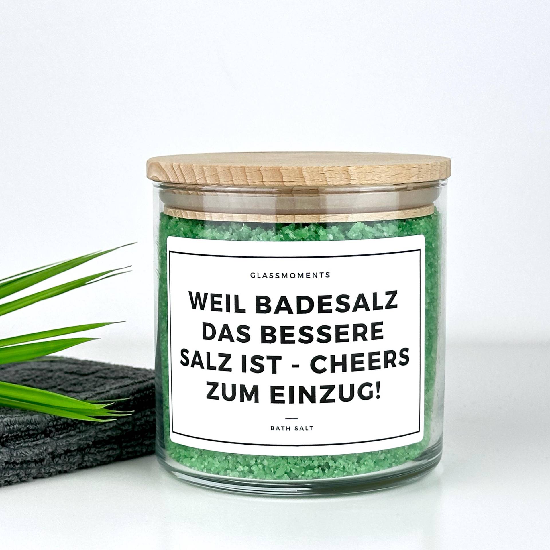 Badesalz Behälter Mit Lustigem Spruch | Glas, Holzdeckel Lustiges Geschenk Zum Einzug Umzug Wohnung Einweihung Mitbringsel Salz Deko Bad von GlassMomentsDE