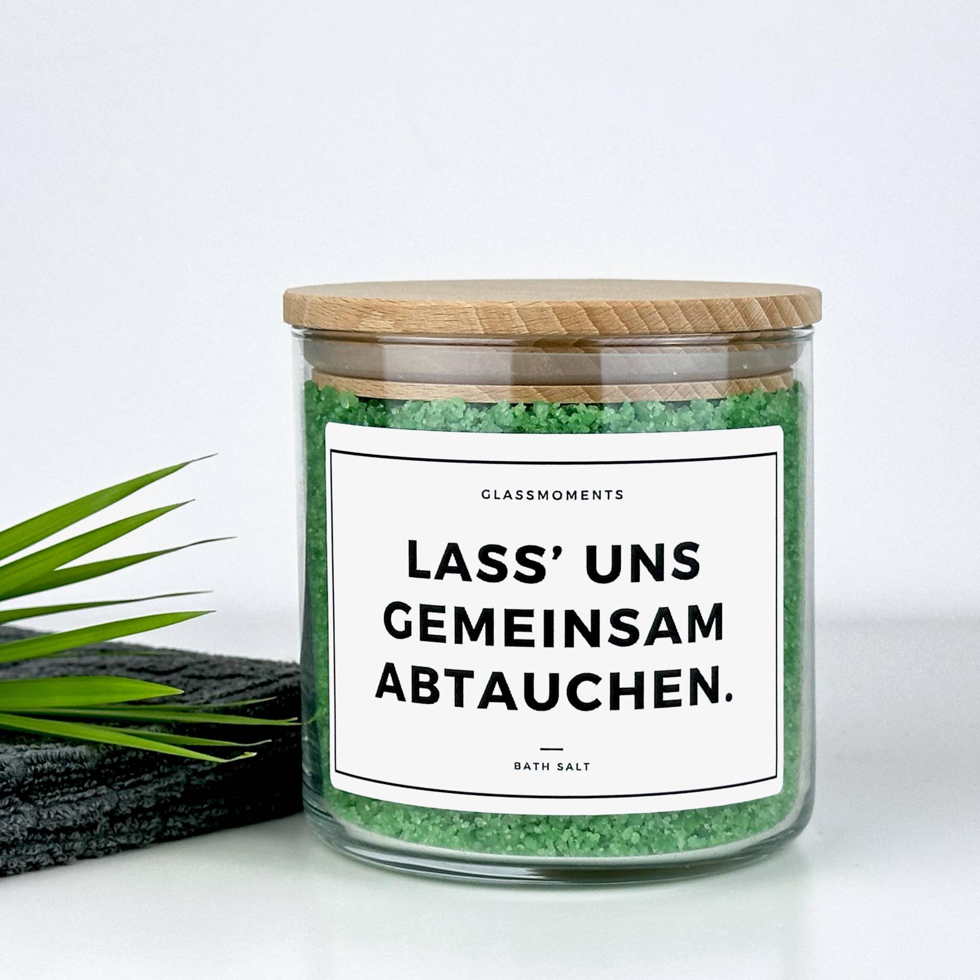 Badesalz Behälter Mit Lustigem Spruch | Glas Holzdeckel Lustiges Geschenk Frau Freund Beste Freundin Stress Partnerin Entspannung Deko Bad von GlassMomentsDE