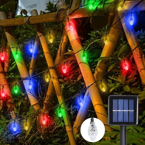 Glaxcidy Solar Lichterkette Außen, 39.3 Ft 100 LEDS Nordstern Lichterkette mit 8 Modi, Wasserdichte Weihnachtslichter, Weihnachtsdeko für Party, Weihnachten, Gärten, Baumschmuck von Glaxcidy