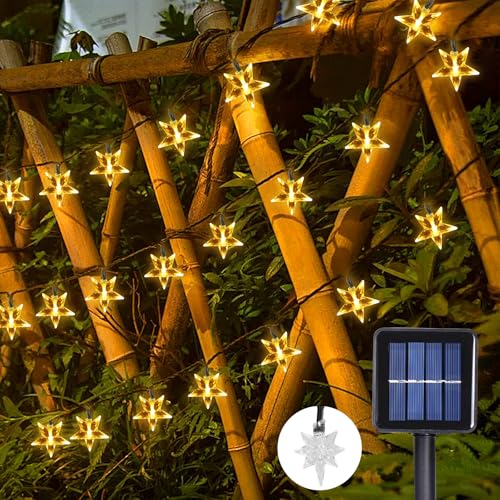 Glaxcidy Solar Lichterkette Außen, 39.3 Ft 100 LEDS Sterne Aussen Solar Lichterkette mit 8 Modi, Wasserdichte Weihnachtslichter, Weihnachtsdeko für Party, Weihnachten, Gärten, Baumschmuck von Glaxcidy