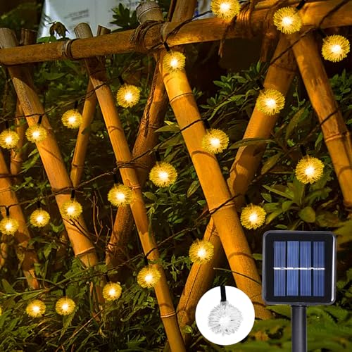 Glaxcidy Solar Lichterkette Außen, 39.3 Ft 100 LEDS Weihnachtskugel Lichterkette mit 8 Modi, Wasserdichte Weihnachtslichter, Weihnachtsdeko für Party, Weihnachten, Gärten, Baumschmuck von Glaxcidy