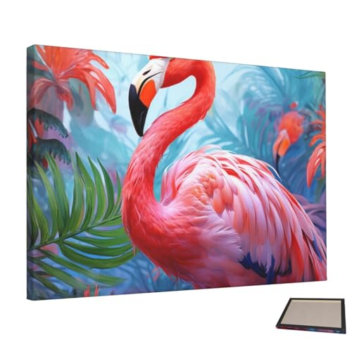 GlbnSHeric Dekoratives Gemälde, Wandkunst, Leinwand, Gemaltes Flamingo-Poster, dekoratives ästhetisches Gemälde für Wohnzimmer, ungerahmt zum Aufhängen, Leinwand-Wanddekoration für Zimmer, von GlbnSHeric