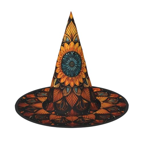 GlbnSHeric Hexenhüte Halloween Kegel Zauberer Hut Abstrakte Mandala Hexenhüte Halloween Hut Kostüm Cosplay von GlbnSHeric