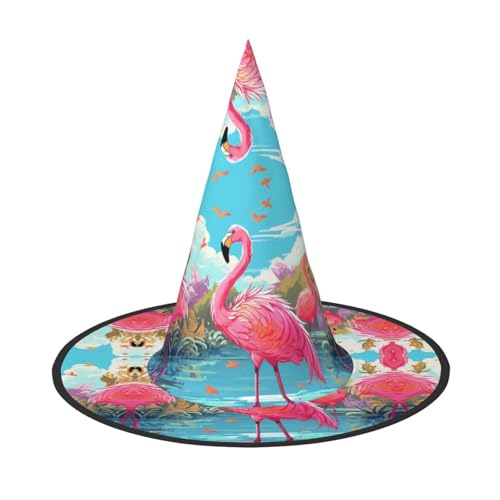 GlbnSHeric Hexenhüte Halloween Kegel Zauberer Hut Flamingo Vogel Hexenhüte Halloween Hut Kostüm Cosplay von GlbnSHeric