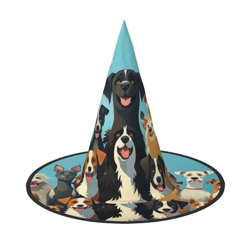 GlbnSHeric Hexenhüte Halloween Kegel Zauberer Hut Große Gruppe von Hunden Hexenhüte Halloween Hut Kostüm Cosplay von GlbnSHeric