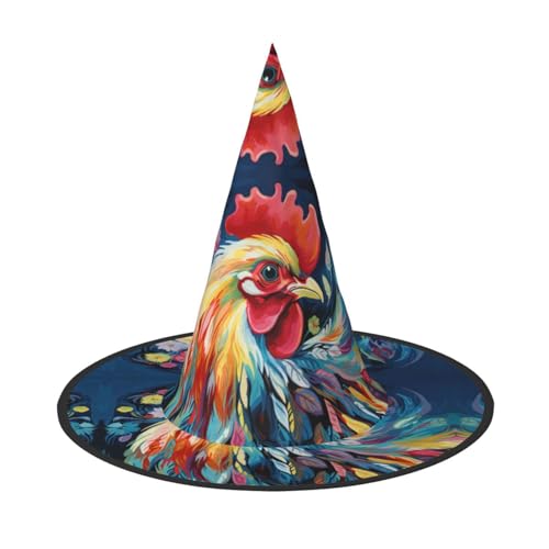 GlbnSHeric Hexenhüte Halloween Kegel Zauberer Hut Kunst bunte Huhn Hexenhüte Halloween Hut Kostüm Cosplay von GlbnSHeric