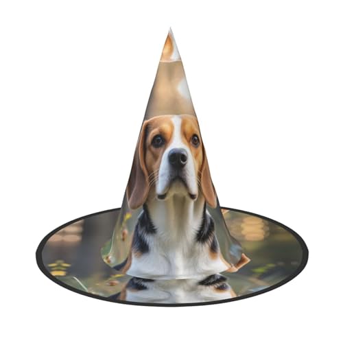 GlbnSHeric Hexenhüte Halloween Kegel Zauberer Hut Niedlicher Beagle Hund Hexenhüte Halloween Hut Kostüm Cosplay von GlbnSHeric