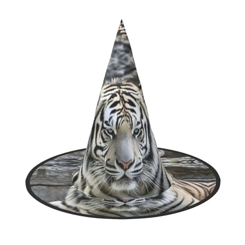 GlbnSHeric Hexenhüte Halloween Kegel Zauberer Hut Schwarz und Weiß Tiger Hexenhüte Halloween Hut Kostüm Cosplay von GlbnSHeric