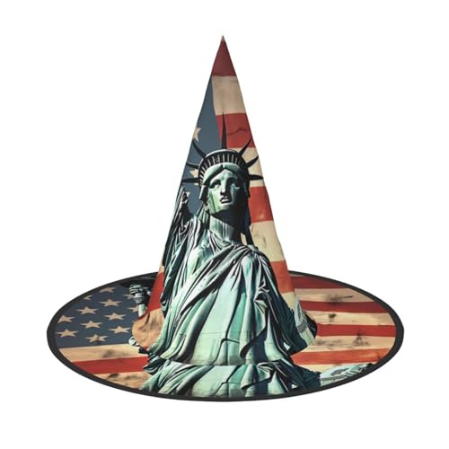 GlbnSHeric Hexenhüte Halloween Kegel Zauberer Hut Statue Liberty Amerikanische Flagge Hexenhüte Halloween Hut Kostüm Cosplay von GlbnSHeric