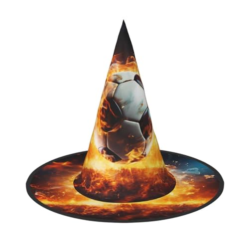 GlbnSHeric Hexenhüte Halloween Kegel Zauberer Hut brennender Fußball Hexenhüte Halloween Hut Kostüm Cosplay von GlbnSHeric