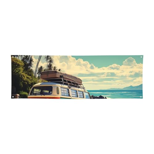 Große Banner für drinnen und draußen, personalisierbar, Sommer-Roadtrip, Partyschilder, 300D-Polyester, blanko, Banner mit vier runden Metalllöchern, Banner für Party-Dekoration von GlbnSHeric