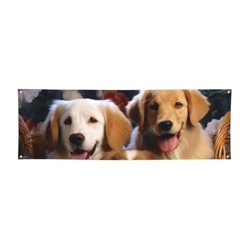 Große Banner für drinnen und draußen, personalisiertes Banner für Hundekörbe und Hunde, Partyschilder, 300D-Polyester, blanko, Banner mit vier runden Metalllöchern, Banner für Party-Dekoration von GlbnSHeric