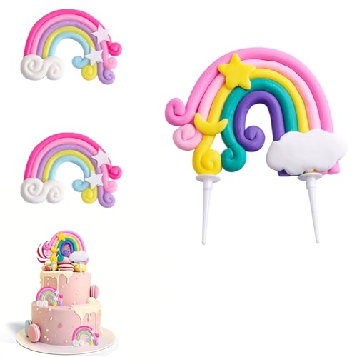 Gleemix Regenbogen Tortendeko, Personalisierter Cake Topper Wolke Kuchendeko für Kindergeburtstag, Babyparty, 3 Stück Gleemix Regenbogen Tortendeko, Personalisierter Cake Topper Wolke Kuchendeko für Kindergeburtstag, Babyparty, 3 Stück von Gleemix