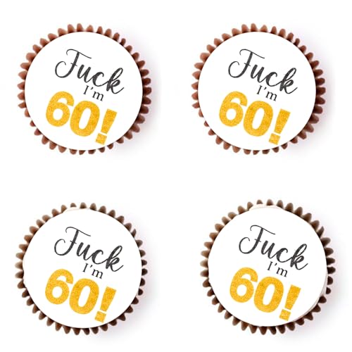 Gleevio 40 Stück Essbare Cupcake Topper 60 Geburtstag Deko,Essbare Tortendeko 60 Geburtstag Mann Frau,Essbare Muffin Deko 60 Geburtstag,Esspapier Kuchendeko 60 Geburtstag,Cupcake Deko 60 Geburtstag von Gleevio