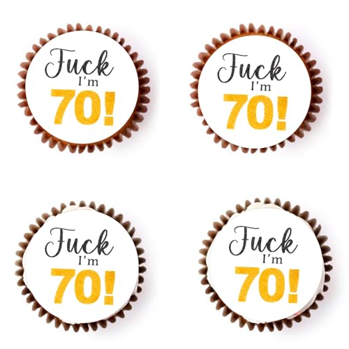 Gleevio 40 Stück Essbare Tortendeko 70 Geburtstag Mann Frau,Essbare Cupcake Topper 70. Geburtstag Deko,Essbare Muffin Deko 70 Geburtstag,Esspapier Kuchendeko 70. Geburtstag,Cupcake Deko 70 Geburtstag von Gleevio