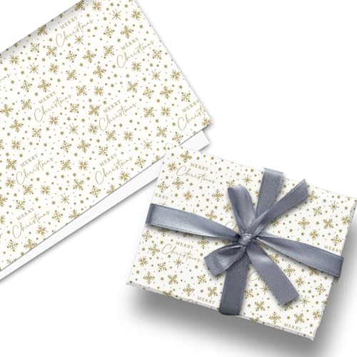 Glick Luxuriöses Weihnachts-Geschenkpapier (3 Blatt), goldener Schneefall, Weihnachts-Geschenkpapier von Glick