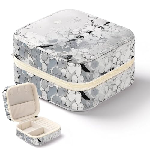 Glidefish Luxuriöser tragbarer Schmuck-Organizer – kompakte Reise-Schmuckschatulle mit PU-Lederetui für Ohrringe, Halsketten, Ringe, Armbänder und mehr von Glidefish