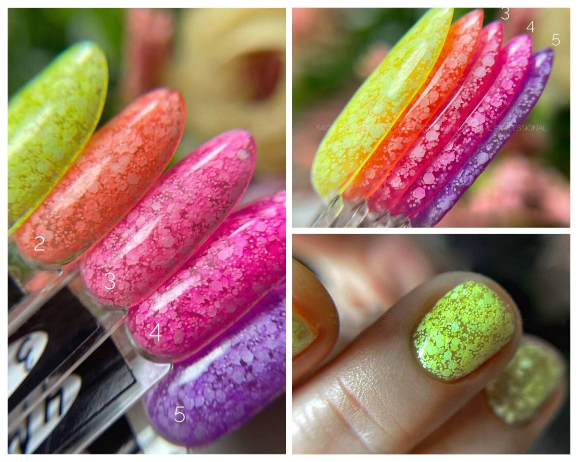 Saga Marmelade Gel Poliert Sommer Weiß Konfetti Neon Juicy Flake Für Nail Art 9 Ml von Glifada