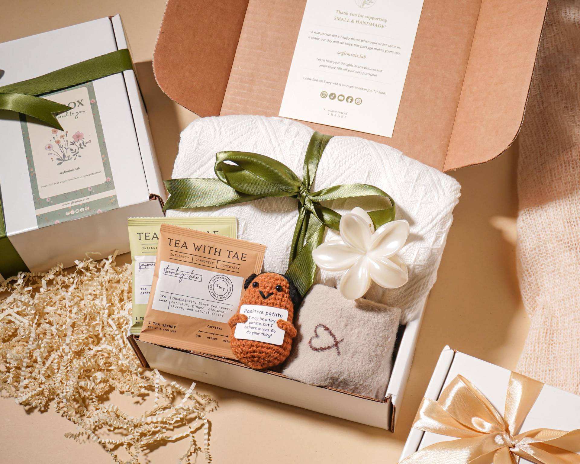 Gemütliches Geschenkset Self-Care-Paket Entspannungsbox Homebody Geschenk Krankenhaus Patienten Fuzzy Sock Teebeutel Wellness Nach Der Op Komfort von GliminisLab