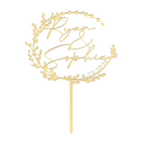 Glimmerday Personalisierte Hochzeitstorten Dekorations opper, Hochzeitstorten Topper, Verlobungstorten Topper, Geeignet für Hochzeitstage, Acryl-Material von Glimmerday