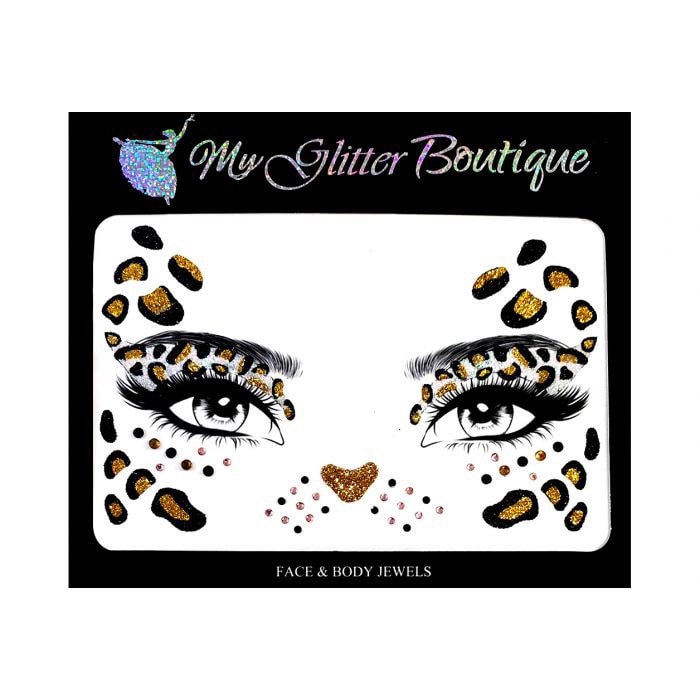 Mgb Selbstklebende Halloween Leoparden Gesicht Juwelen/Party Aufkleber/Gesichtsaufkleber/Festival Juwelen/strass von GlitterboutiqueGB