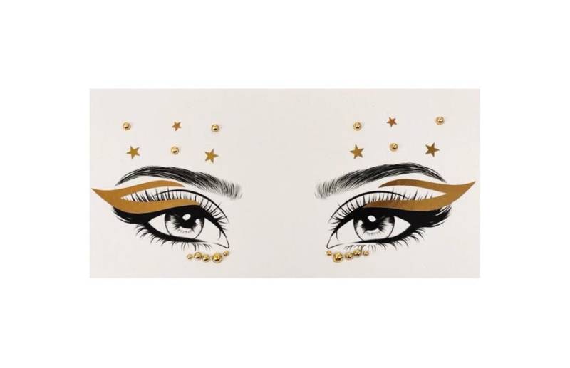 Mgb Selbstklebender Gold Eyeliner/Gesichtsschmuck/Party Aufkleber/Party Edelsteine/Festival Aufkleber von GlitterboutiqueGB