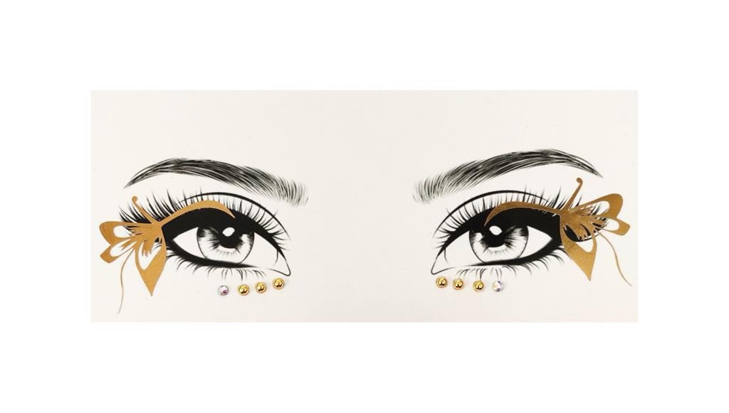 Mgb Selbstklebender Gold Schmetterling Eyeliner|Gesicht Edelsteine|Gesicht Schmuck |Party Aufkleber/Party Juwelen von GlitterboutiqueGB