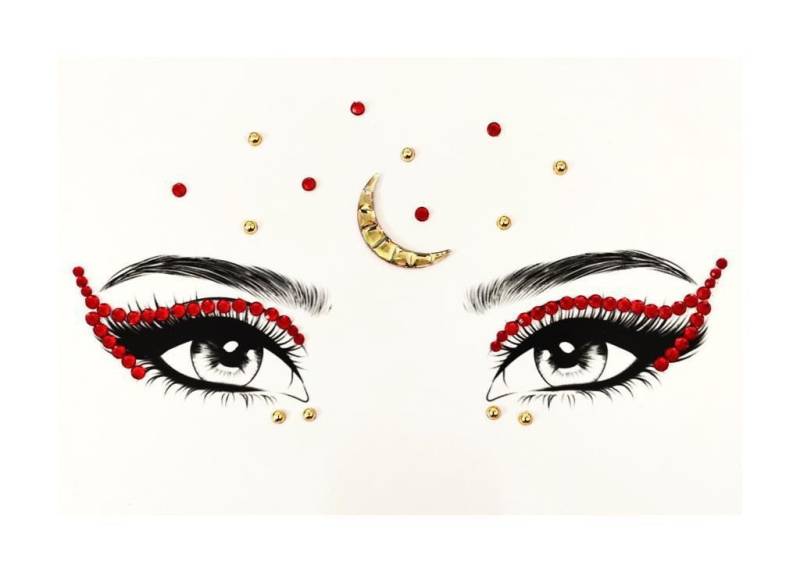 Mgb Selbstklebender Roter Eyeliner, Festival Edelsteine/Party Edelsteine/Edelsteinliner von GlitterboutiqueGB