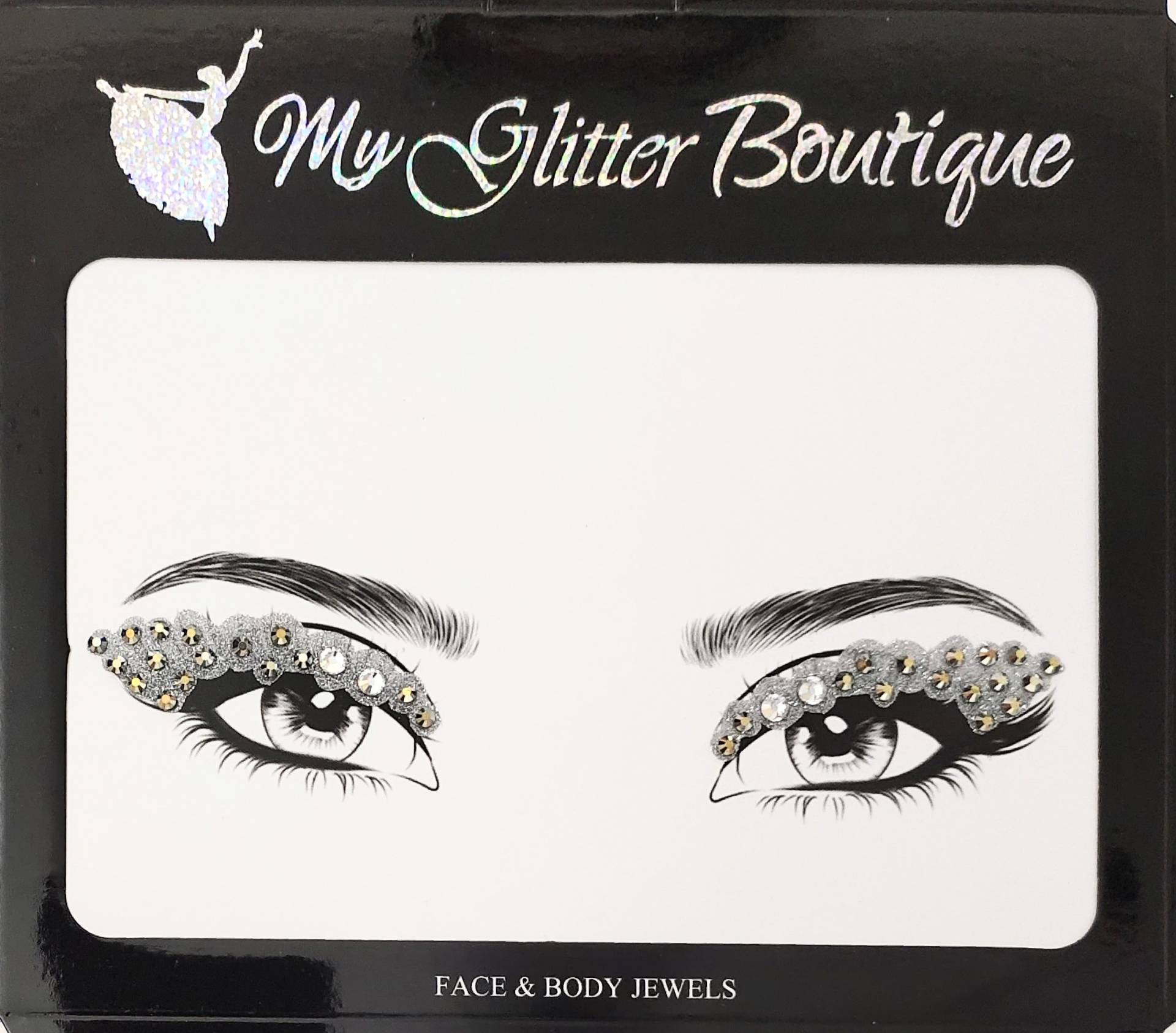 Mgb Silber Glitzer Eye Liner Aufkleber von GlitterboutiqueGB