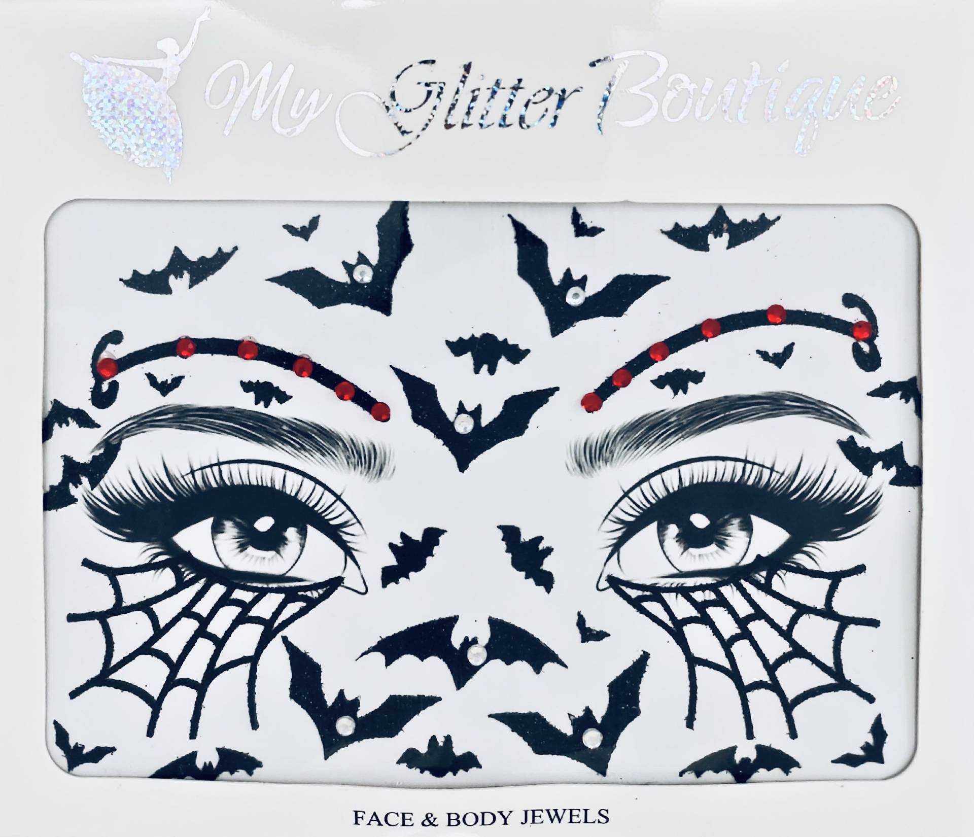 Mgb Web Bat Halloween Gesichts - Und Körperaufkleber/Gesichtsaufkleber/Gesichtsaufkleber/Partykristall/strassstein von GlitterboutiqueGB