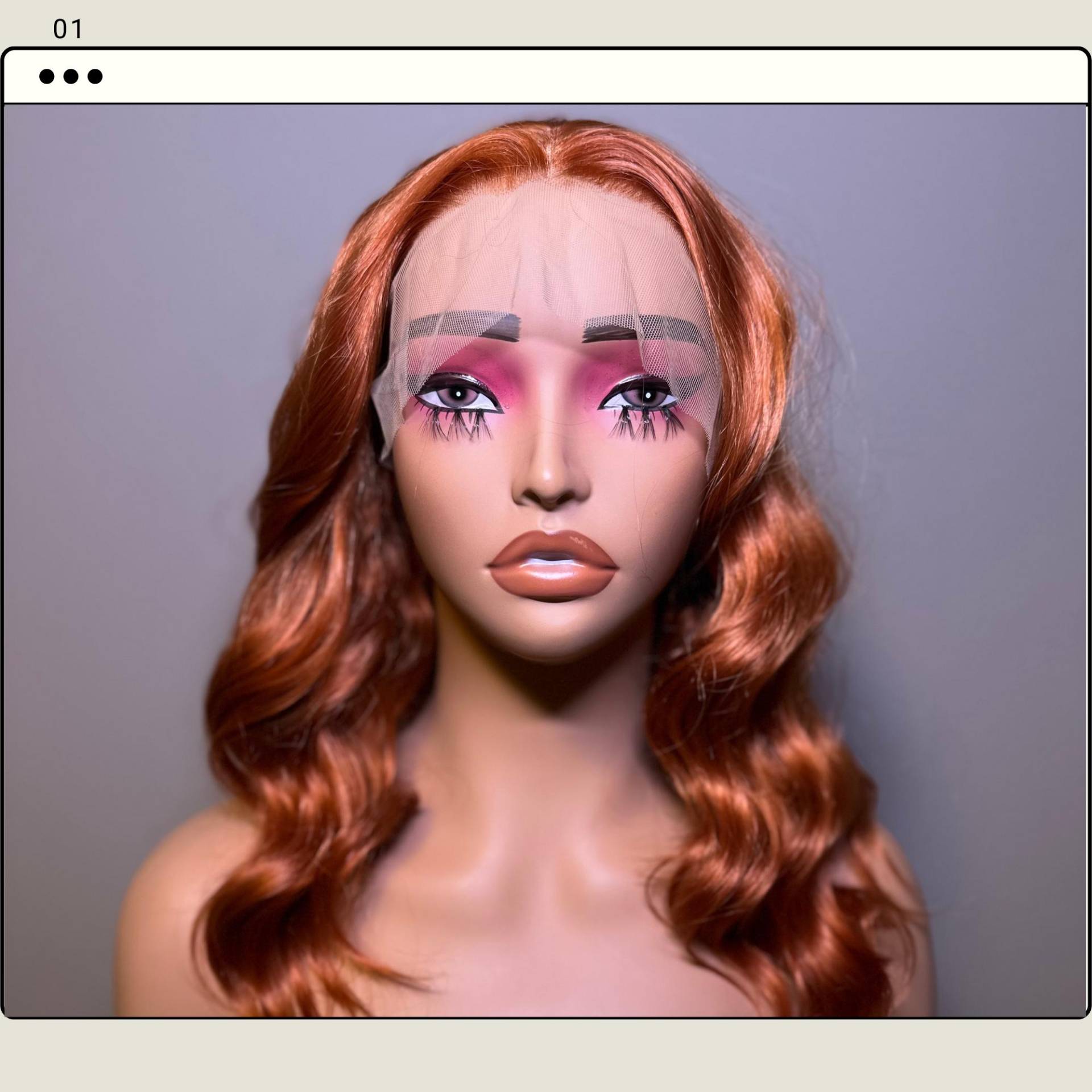 Mesh Lace Front Auburn Ginger Gewellte Perücke, Cosplay 13x4 Perücken, 26 "'drag Queen Versandfertig von GlitzWigs