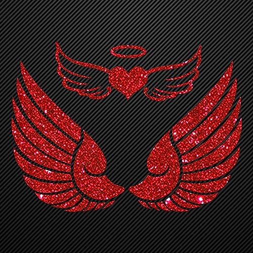 Glitzerdeals Bügelbilder Glitzer Flügel 2er Set Glitzerflügel rot Aufbügler für Textilien Karneval Kostüm Flügel Bügelflicken Engelsflügel Fasching Patch zum Aufbügeln Flügel von Glitzerdeals