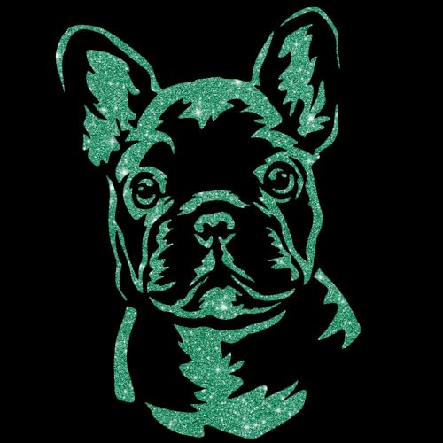 Glitzerdeals Bügelbild Glitzer Französiche Bulldogge Frenchie jade Aufbügler Französiche Bulldogge Glitzerbild zum Aufbügeln Glitzerflex Frenchie Bling von Glitzerdeals