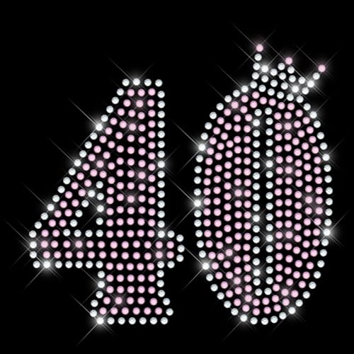 Glitzerdeals Bügelbild Strass 40. Geburtstag Geburtstagszahl mit Krone Strassmotiv zum Aufbügeln 40. Geburtstag Bügelmotiv Jubiläum Strass Aufbügler 40. Geburtstag von Glitzerdeals