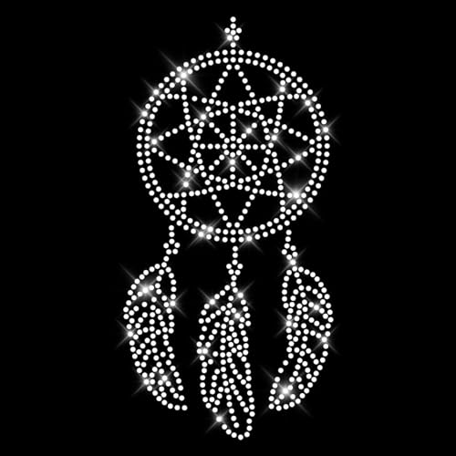 Glitzerdeals Bügelbild Strass funkelnder Traumfänger kristall Dreamcatcher Strassmotiv zum Aufbügeln Traumfänger Bügelmotiv Dreamcatcher Strass Aufbügler Traumfänger von Glitzerdeals