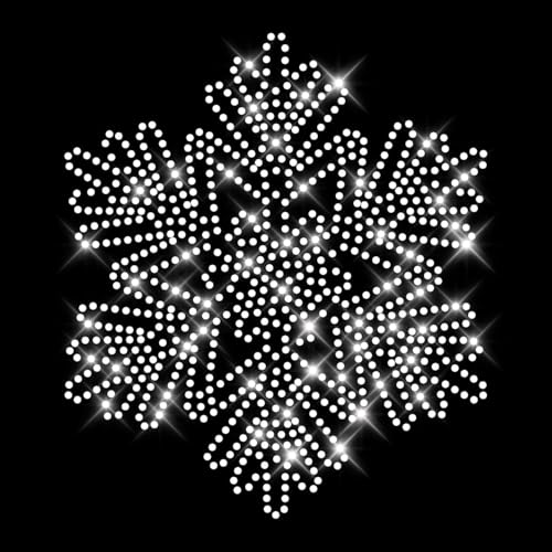 Glitzerdeals Bügelbild Strass große Schneeflocke Strass Apres Ski Strassmotiv zum Aufbügeln Weihnachten Bügelmotiv Schnee Strass Aufbügler Weihnachten von Glitzerdeals