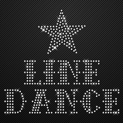 Glitzerdeals Bügelbilder aus Strass Line Dance Schriftzug mit Stern kristall Aufbügler für Textilien Karneval Kostüm Line Dance Strassmotiv Stern Aufbügler Glitzer Cowgirl von Glitzerdeals