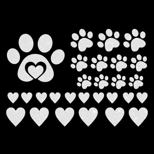 Glitzerdeals Bügelbilder Glitzer Set 12 Pfoten und 16 Herzen weiß Aufbügler für Textilien Karneval Kostüm Pfoten Bügelflicken Herzen Fasching Patch zum Aufbügeln Pfoten Glitzerdeals Bügelbilder Glitzer Set 12 Pfoten und 16 Herzen weiß Aufbügler für Textilien Karneval Kostüm Pfoten Bügelflicken Herzen Fasching Patch zum Aufbügeln Pfoten von Glitzerdeals