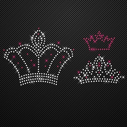 Glitzerdeals Bügelbilder aus Strass Prinzessin Set 3 Kronen mit pink Aufbügler für Textilien Karneval Kostüm Krone Strassmotiv Queen Aufbügler Glitzer Prinzessin von Glitzerdeals