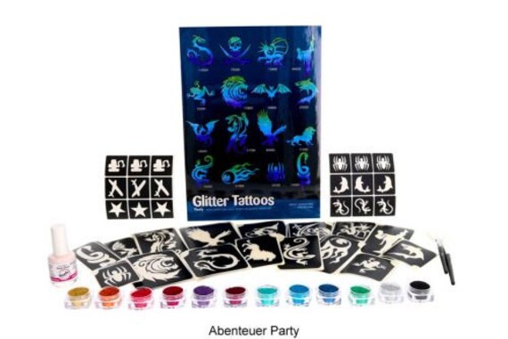 Abenteuer Party, Glitzertattoo Set von Glitzertattoos