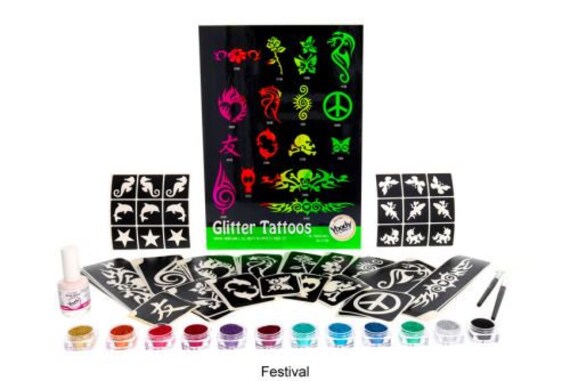 Glitzertattoo Set - Festival von Glitzertattoos