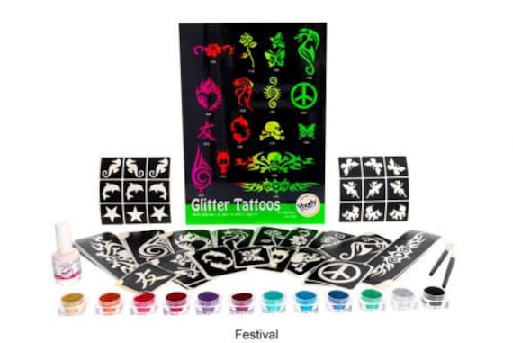 Glitzertattoo Set - Festival von Glitzertattoos